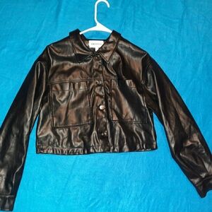 Vigoss Shiny Black Leather Jacket